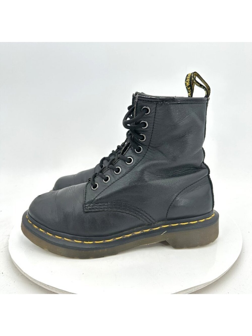 Dr. Martens The Original Women Size 6 Black Smooth Leather Lace Up Combat Boot